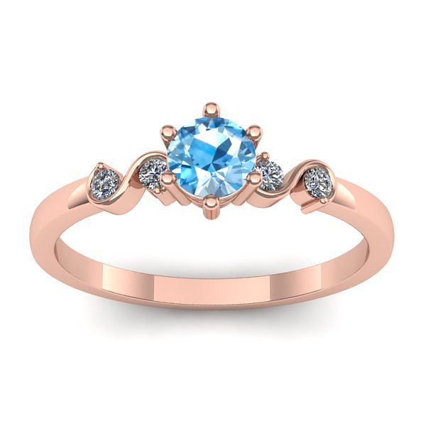 Inel cu topaz blue rotund