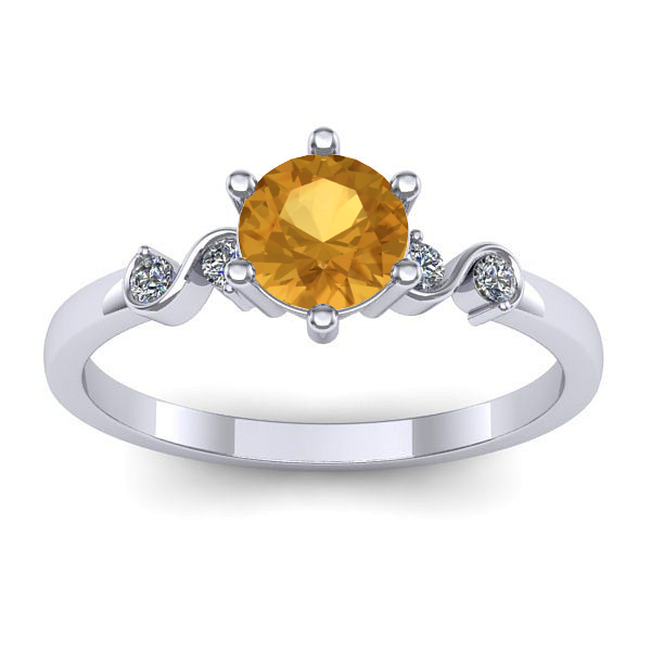 Inel de logodna cu citrin rotund