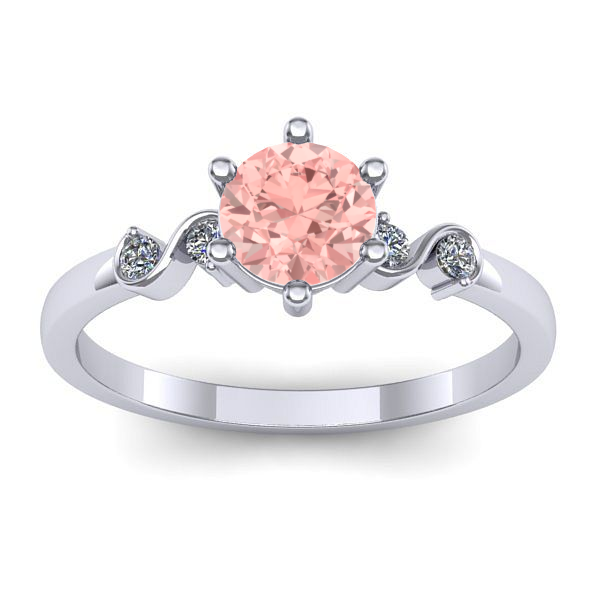 Inel cu diamant de laborator roz rotund