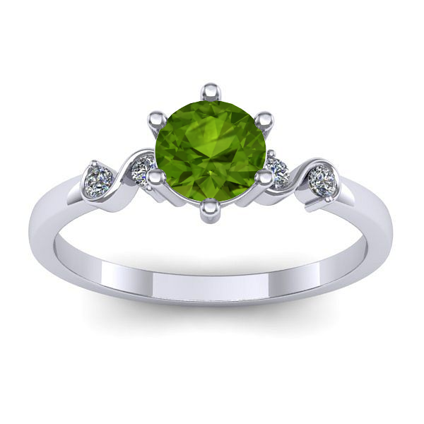 Inel de logodna cu peridot rotund