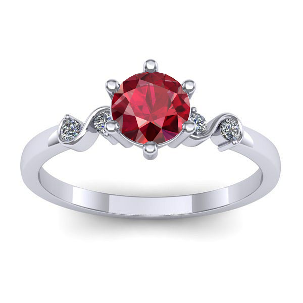 Inel logodna cu rubin rotund