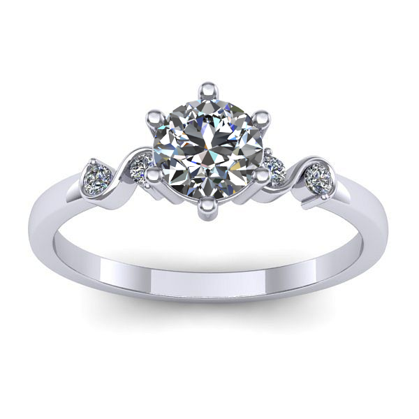 Inel cu diamant de laborator rotund