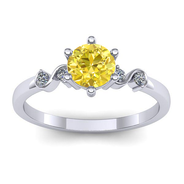 Inel de logodna cu safir galben rotund