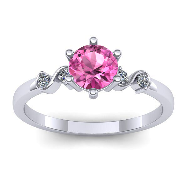 Inel cu safir roz rotund
