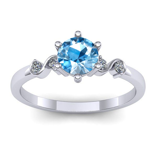 Inel logodna cu topaz blue rotund