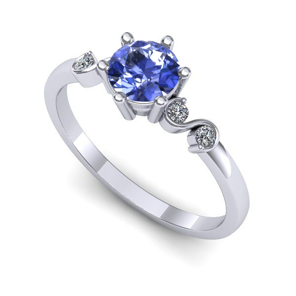 Inel din aur alb cu tanzanit