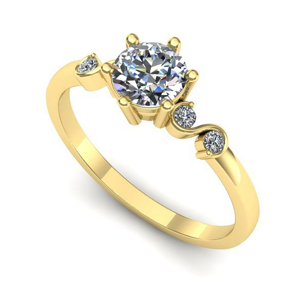 Inel logodna din aur galben cu diamant