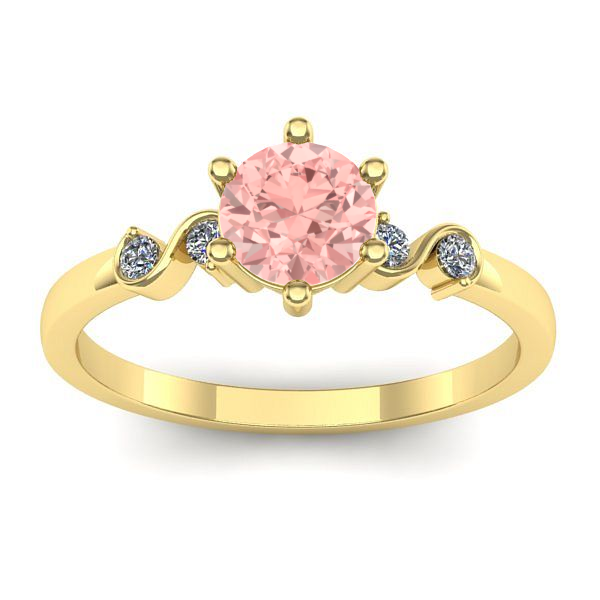 Inel de logodna cu diamant de laborator roz rotund
