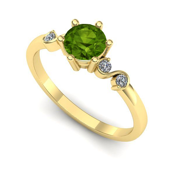 Inel de logodna din aur galben cu peridot