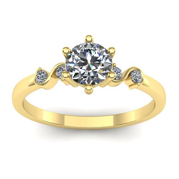 Inel cu diamant de laborator rotund