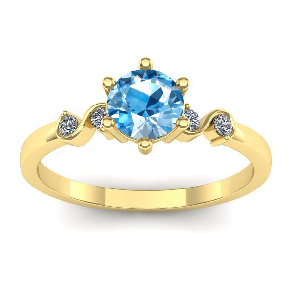 Inel de logodna cu topaz blue rotund