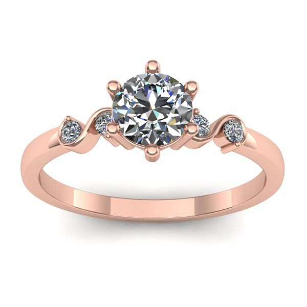 Inel cu diamant rotund