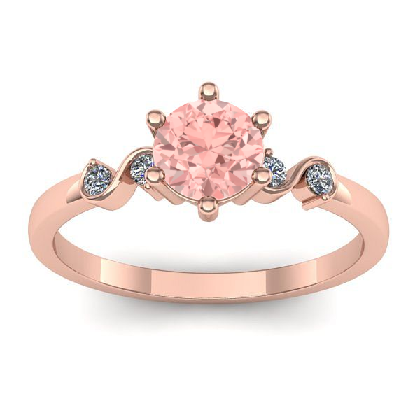 Inel de logodna cu diamant de laborator roz rotund
