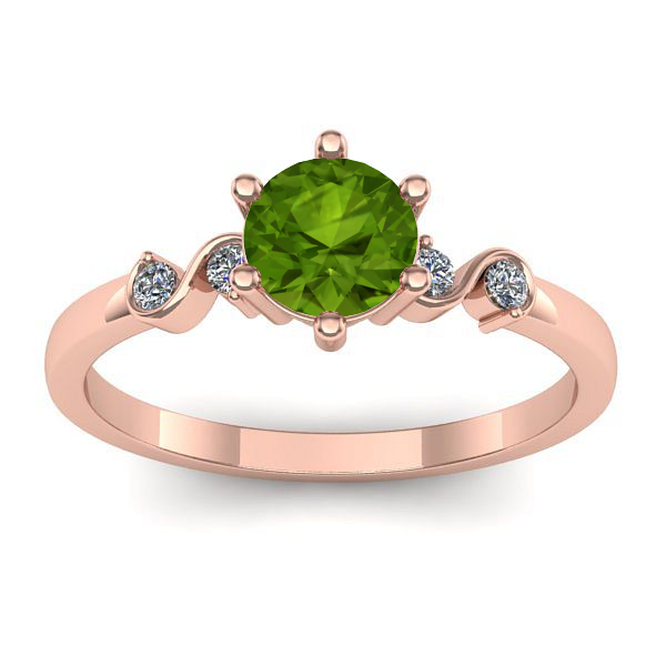 Inel logodna cu peridot rotund