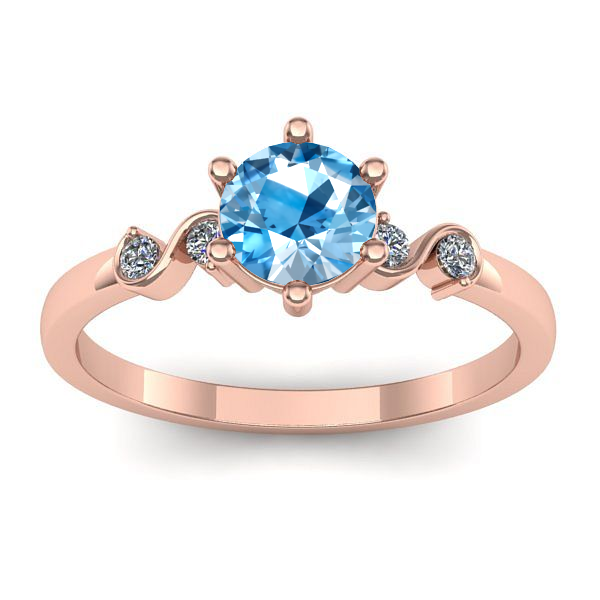 Inel de logodna cu topaz blue rotund