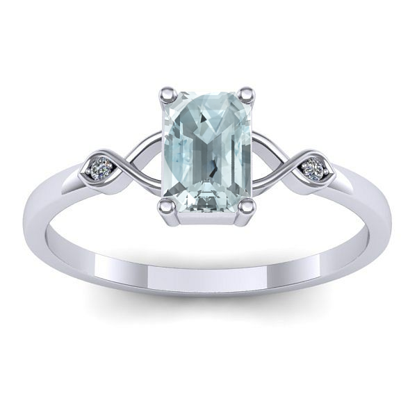 Inel cu aquamarin dreptunghiular