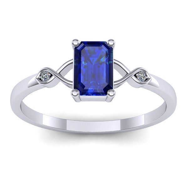 Inel de logodna cu safir dreptunghiular