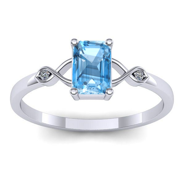 Inel logodna cu topaz blue dreptunghiular