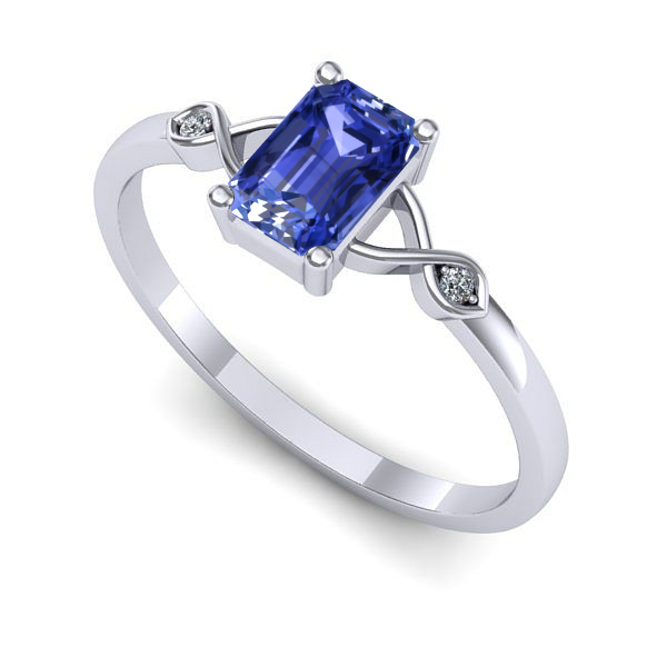 Inel din aur alb cu tanzanit