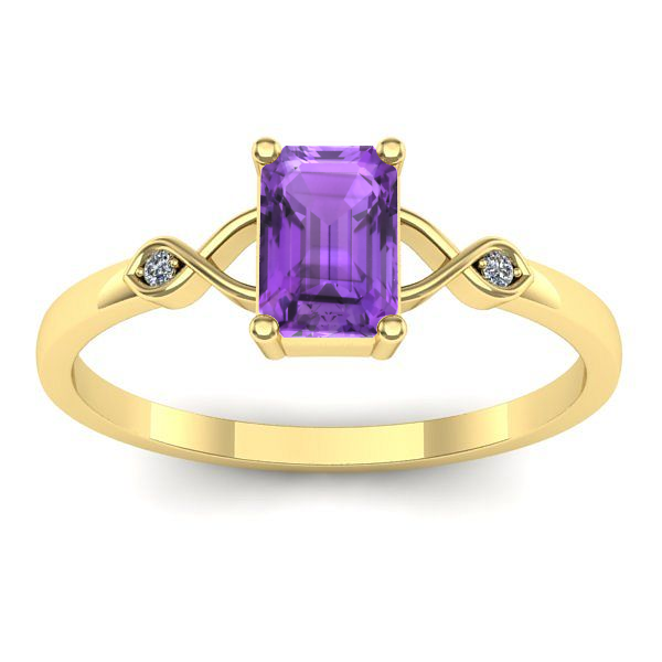 Inel logodna cu ametist dreptunghiular