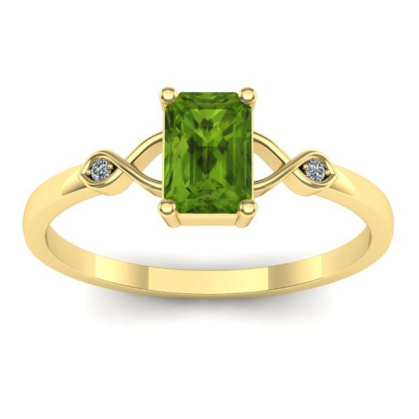 Inel de logodna cu peridot dreptunghiular