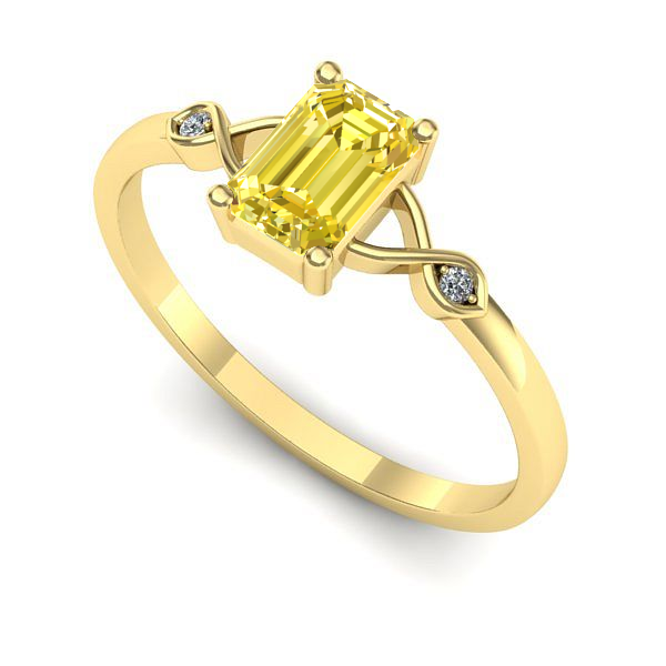 Inel din aur galben cu safir galben