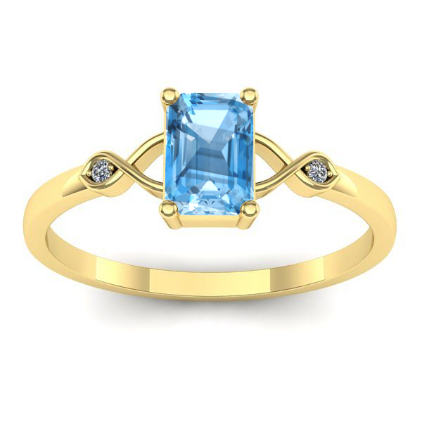 Inel de logodna cu topaz blue dreptunghiular
