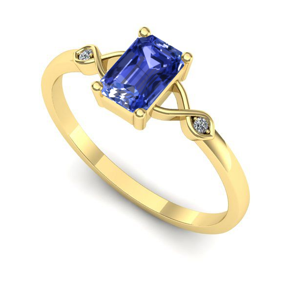 Inel din aur galben cu tanzanit