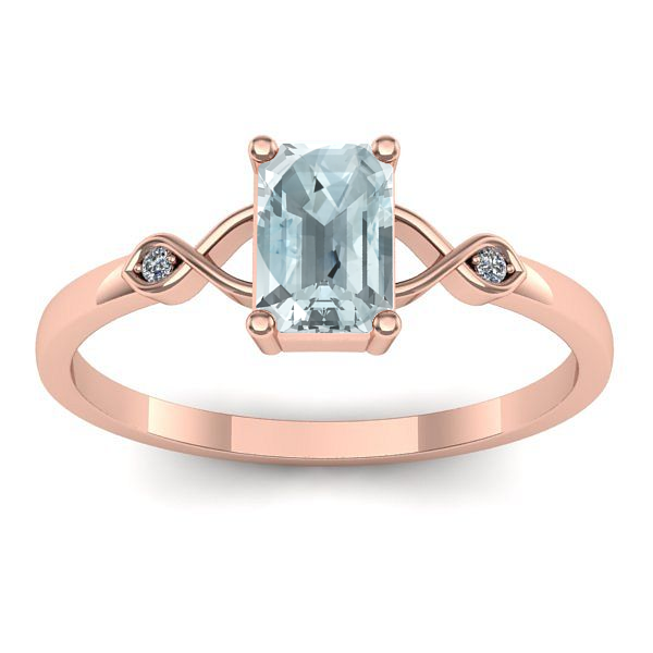 Inel cu aquamarin dreptunghiular