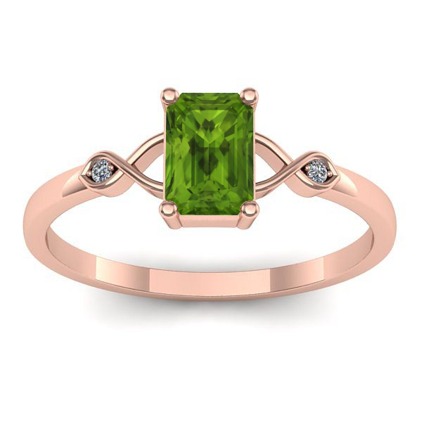 Inel logodna cu peridot dreptunghiular