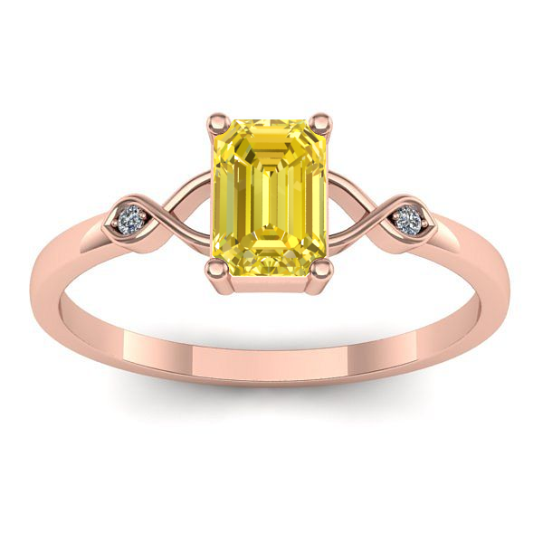 Inel cu safir galben dreptunghiular