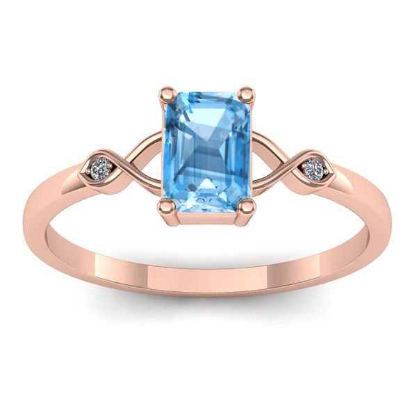 Inel logodna cu topaz blue dreptunghiular