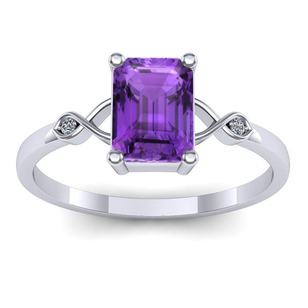 Inel de logodna cu ametist dreptunghiular