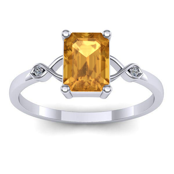 Inel de logodna cu citrin dreptunghiular