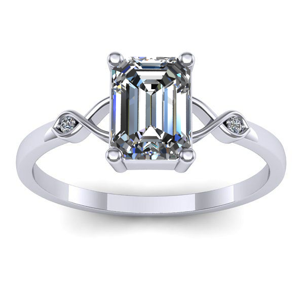 Inel de logodna cu diamant emerald cut