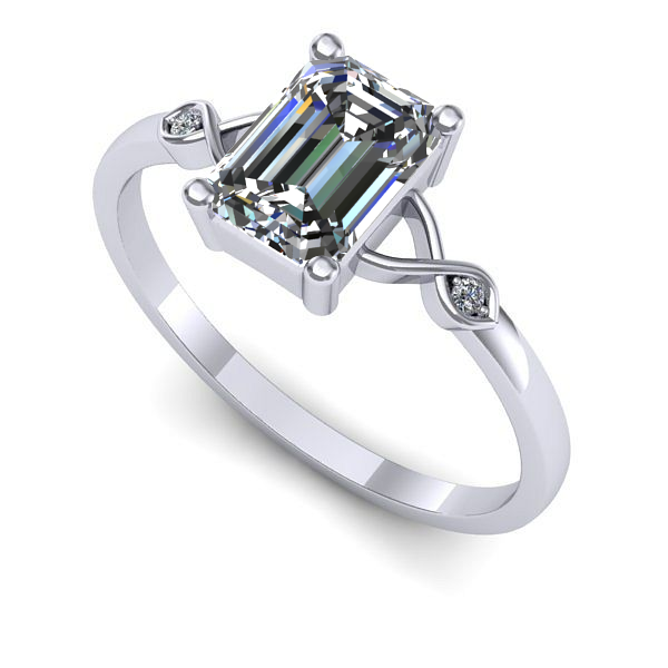 Inel logodna din aur alb cu diamant de laborator