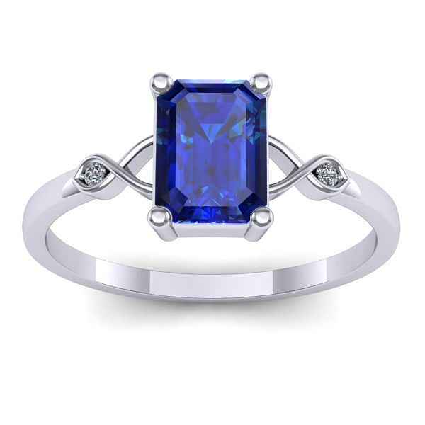 Inel logodna cu safir dreptunghiular