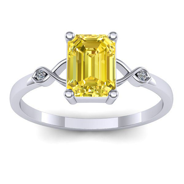 Inel de logodna cu safir galben dreptunghiular