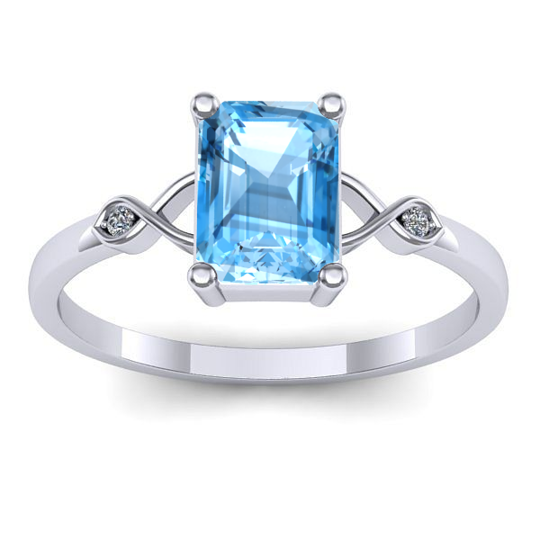 Inel de logodna cu topaz blue dreptunghiular