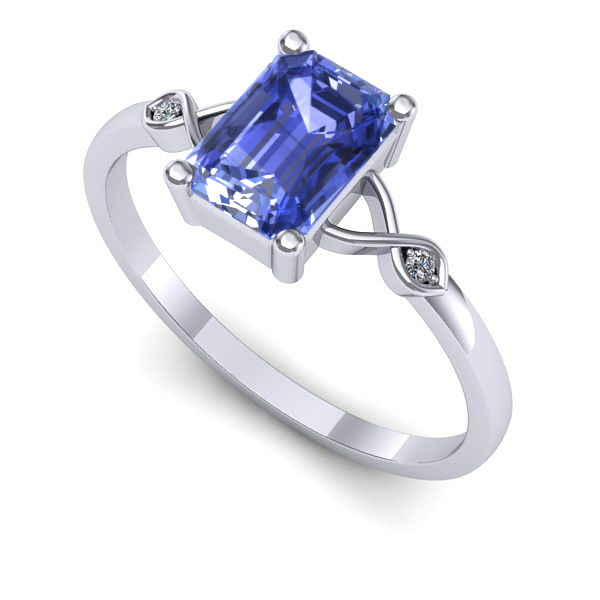 Inel din aur alb cu tanzanit