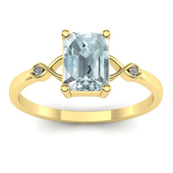 Inel cu aquamarin dreptunghiular