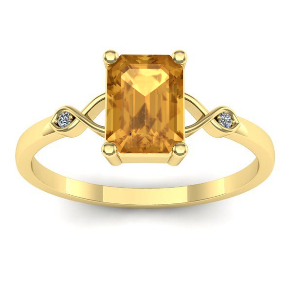 Inel de logodna cu citrin dreptunghiular