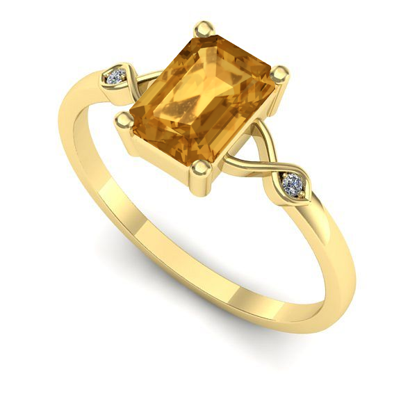 Inel de logodna din aur galben cu citrin