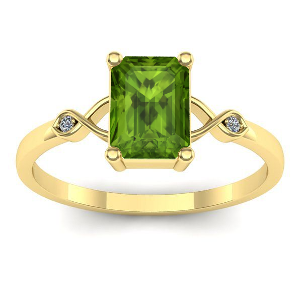 Inel de logodna cu peridot dreptunghiular