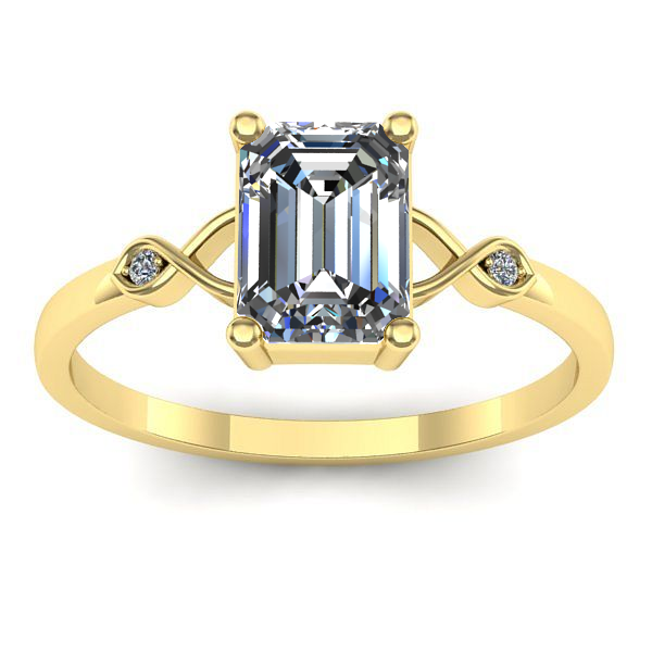 Inel logodna cu safir alb dreptunghiular