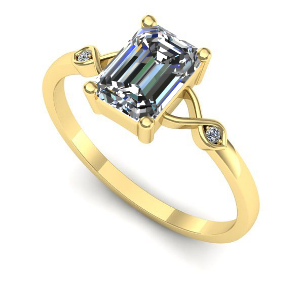 Inel din aur galben cu diamant de laborator