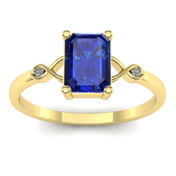 Inel logodna cu safir dreptunghiular