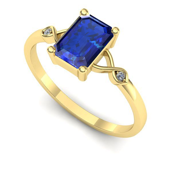 Inel din aur galben cu safir