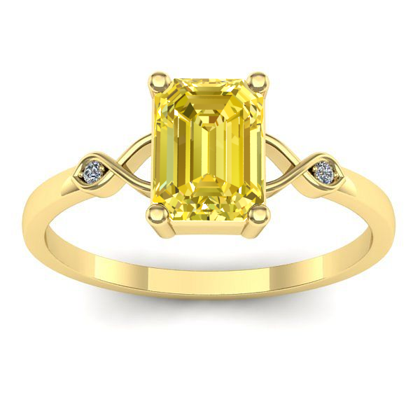 Inel de logodna cu safir galben dreptunghiular