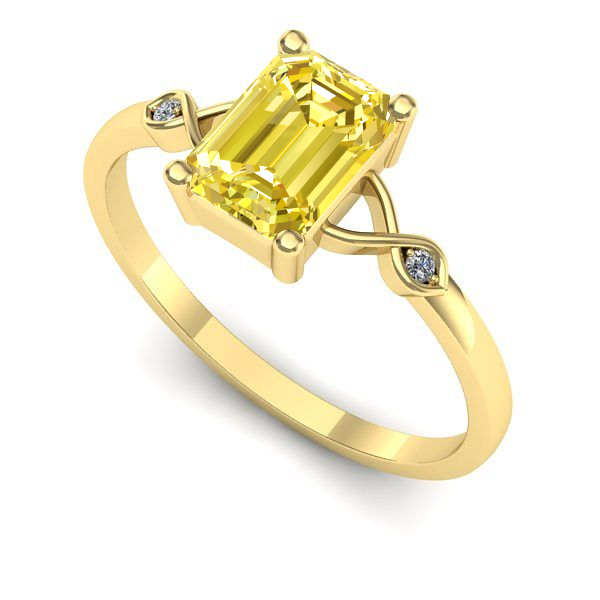 Inel logodna din aur galben cu safir galben